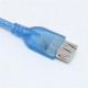 Transparent Blue USB 2.0 Type A Female to A Male Extension Cable