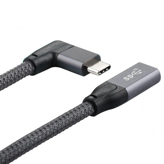 Type C Adapter Data Cable Connector USB3.1 Gen2 Male to Female Elbow Extension Cable 100W Type C Adapter Data Cable Connector USB3.1 Gen2 Male to Female Elbow Extension Cable 100W