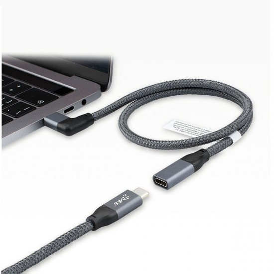 Type C Adapter Data Cable Connector USB3.1 Gen2 Male to Female Elbow Extension Cable 100W