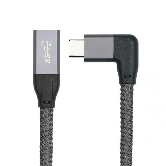 Type C Adapter Data Cable Connector USB3.1 Gen2 Male to Female Elbow Extension Cable 100W Type C Adapter Data Cable Connector USB3.1 Gen2 Male to Female Elbow Extension Cable 100W