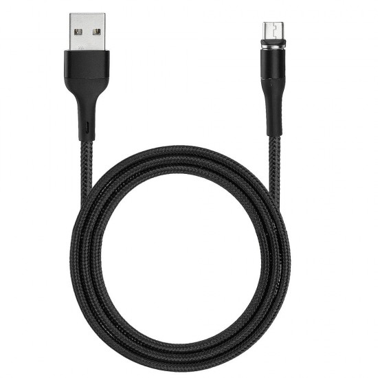 US-SJ335 U29 Micro USB LED Magnetic Braided Fast Charging Cable 1M For Tablet Smartphone