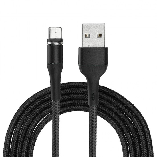 US-SJ338 U29 Micro USB LED Magnetic Braided Fast Charging Cable 2M For Tablet Smartphone