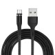 US-SJ338 U29 Micro USB LED Magnetic Braided Fast Charging Cable 2M For Tablet Smartphone