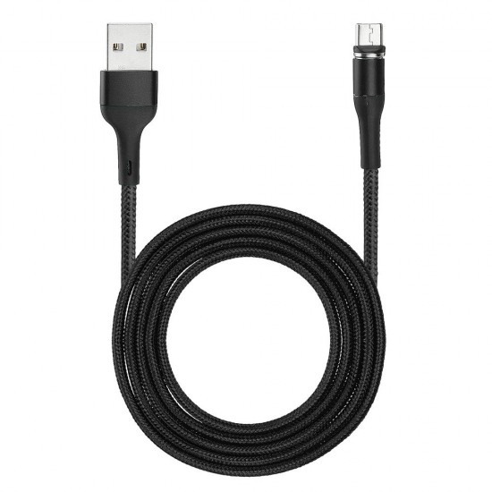 US-SJ338 U29 Micro USB LED Magnetic Braided Fast Charging Cable 2M For Tablet Smartphone