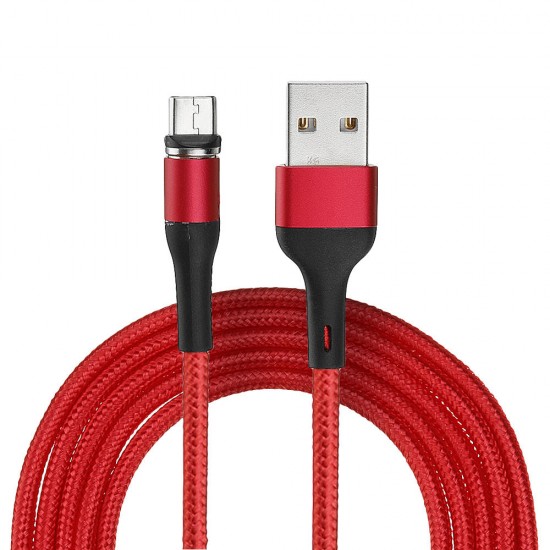 US-SJ338 U29 Micro USB LED Magnetic Braided Fast Charging Cable 2M For Tablet Smartphone