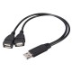 USB 2.0 A Male To 2 Dual USB Female Jack Y Splitter Hub Power Cord USB Adapter Cable USB 2.0 A Male To 2 Dual USB Female Jack Y Splitter Hub Power Cord USB Adapter Cable