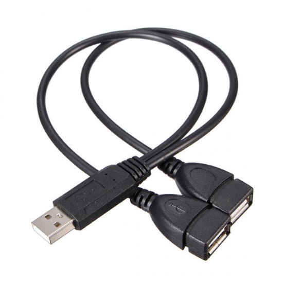 USB 2.0 A Male To 2 Dual USB Female Jack Y Splitter Hub Power Cord USB Adapter Cable