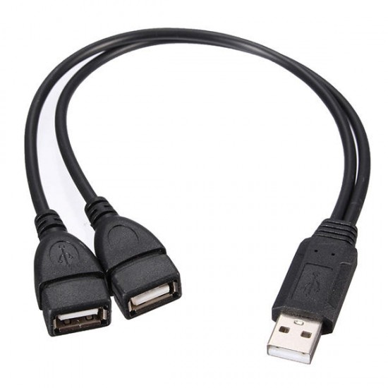 USB 2.0 A Male To 2 Dual USB Female Jack Y Splitter Hub Power Cord USB Adapter Cable