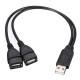 USB 2.0 A Male To 2 Dual USB Female Jack Y Splitter Hub Power Cord USB Adapter Cable USB 2.0 A Male To 2 Dual USB Female Jack Y Splitter Hub Power Cord USB Adapter Cable