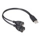 USB 2.0 A Male To 2 Dual USB Female Jack Y Splitter Hub Power Cord USB Adapter Cable USB 2.0 A Male To 2 Dual USB Female Jack Y Splitter Hub Power Cord USB Adapter Cable