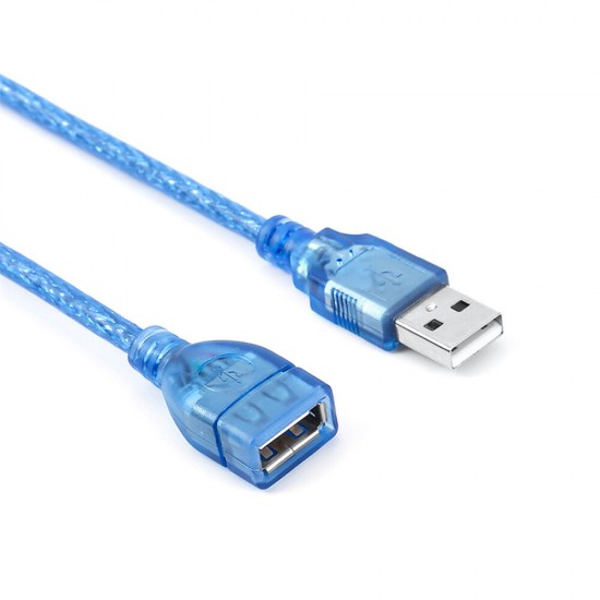 USB Male to Female Data Cable Transparent Blue High Speed USB 2.0 Extension Cable USB Extension Cord with Shielded Magnetic Ring