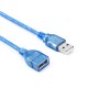 USB Male to Female Data Cable Transparent Blue High Speed USB 2.0 Extension Cable USB Extension Cord with Shielded Magnetic Ring USB Male to Female Data Cable Transparent Blue High Speed USB 2.0 Extension Cable USB Extension Cord with Shielded Magnetic Ring