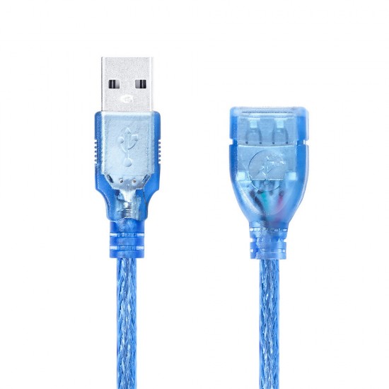 USB Male to Female Data Cable Transparent Blue High Speed USB 2.0 Extension Cable USB Extension Cord with Shielded Magnetic Ring USB Male to Female Data Cable Transparent Blue High Speed USB 2.0 Extension Cable USB Extension Cord with Shielded Magnetic Ring