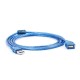 USB Male to Female Data Cable Transparent Blue High Speed USB 2.0 Extension Cable USB Extension Cord with Shielded Magnetic Ring