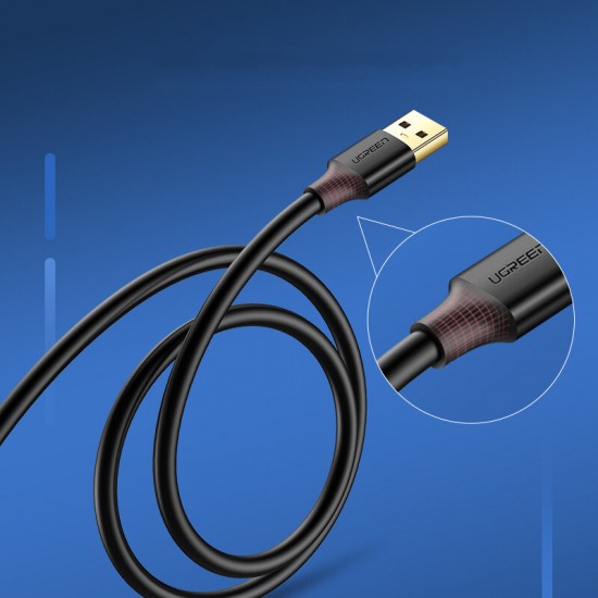 US128 USB Extension Data Cable USB Cable Type-A Male to Male for Radiator Hard Disk
