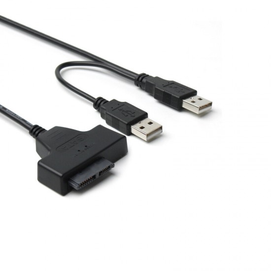 SA0058 Double USB 2.0 to SATA 13Pin Hard Drive Converter Cable Adapter 7+6 Male to Male SSD HDD Conversion Adapter for 2.5'' SATA Hard Drive CD/DVD Optical Drive SA0058 Double USB 2.0 to SATA 13Pin Hard Drive Converter Cable Adapter 7+6 Male to Male SSD HDD Conversion Adapter for 2.5'' SATA Hard Drive CD/DVD Optical Drive