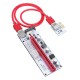 008S USB3.0 PCI-E Express 1x to 16x Extension Cable Extender Riser Card For 8 GPU Graphics Cards