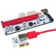 008S USB3.0 PCI-E Express 1x to 16x Extension Cable Extender Riser Card For 8 GPU Graphics Cards