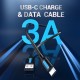 3A USB Type-C Cable Data Transmission Cord Line For Samsung Galaxy Note 20 For Samsung Galaxy Note 20 S20 Huawei Mate 40 Xiaomi Mi10