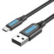 USB 2.0 A Male to Micro-B Male 0.25/0.5/1/1.5/2/3m Data Cable For Samsung Huawei Android Phone