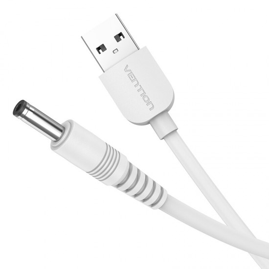 USB to DC 3.5mm Charging Cable USB2.0 A Male to DC PVC 24AWG Power Cable White