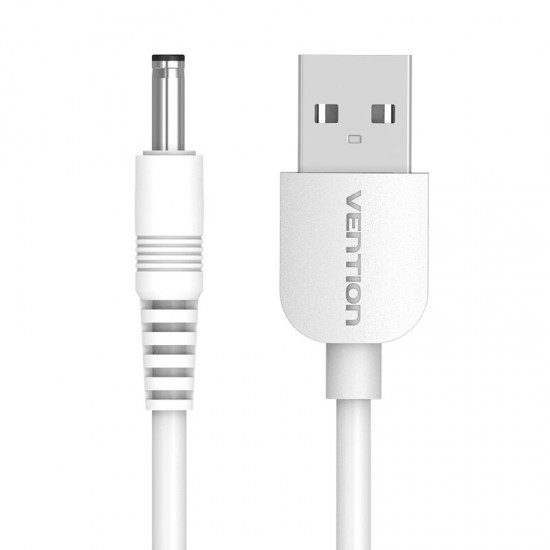 USB to DC 3.5mm Charging Cable USB2.0 A Male to DC PVC 24AWG Power Cable White