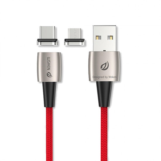 3A Type C Micro USB Fast Charging Magnetic Data Cable with LED Light For Huawei P30 Pro Mate 30 5G Mi9 9Pro Note 5 Pro 7A