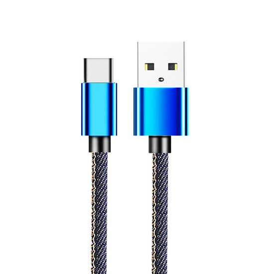 2.1A 1m Quick Charge Type-C USB Cable USB-C Fast Charging Durable Weave Universal Cable For Flashlights Mobile Phone Home Tools