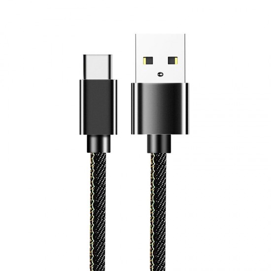 2.1A 1m Quick Charge Type-C USB Cable USB-C Fast Charging Durable Weave Universal Cable For Flashlights Mobile Phone Home Tools