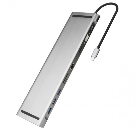 10 in 1 USB 3.1 Type C HUB to USB 3.0 HDMI RJ45 USB HUB for MacBook Pro Laptop Notebook