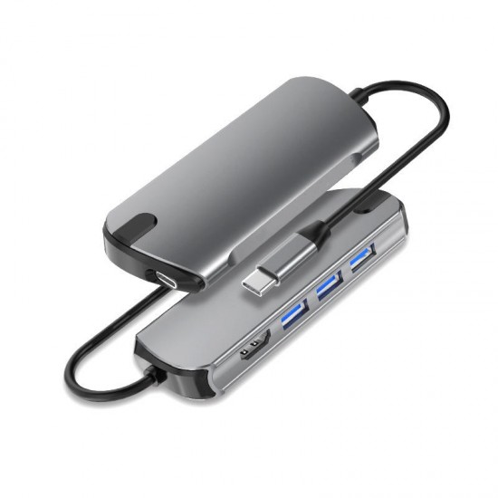 1905 5-in-1 USB-C Data USB Hub with 5-Port USB 3.0 HDMI Reader USB-C PD Charging 4K Display for MacBooks Notebooks Phone 1905 5-in-1 USB-C Data USB Hub with 5-Port USB 3.0 HDMI Reader USB-C PD Charging 4K Display for MacBooks Notebooks Phone