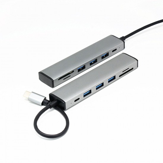 6 in 1 USB Hub Type-C to USB 3.0/SD(HC)/SD XC/MMC/MicroSDAdapter Converter HUB For Laptop Macbook Computer