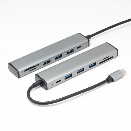 6 in 1 USB Hub Type-C to USB 3.0/SD(HC)/SD XC/MMC/MicroSDAdapter Converter HUB For Laptop Macbook Computer 6 in 1 USB Hub Type-C to USB 3.0/SD(HC)/SD XC/MMC/MicroSDAdapter Converter HUB For Laptop Macbook Computer