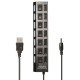 7 Port High Speed USB 2.0 Hub Power Adapter ON/OFF for Switch for MAC PC Laptop