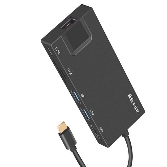 7-in-1 USB-C Hub Type-C to USB3.0 Adapter 4K HD VGA Gigabit Ethernet Converter PD Fast Charging SD/TF Card Reader Multi-functional Docking Station 7-in-1 USB-C Hub Type-C to USB3.0 Adapter 4K HD VGA Gigabit Ethernet Converter PD Fast Charging SD/TF Card Reader Multi-functional Docking Station
