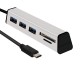 Aluminum Alloy Type-C to 3-Port USB 3.0 Hub TF SD Card Reader with Hidden Phone Support Aluminum Alloy Type-C to 3-Port USB 3.0 Hub TF SD Card Reader with Hidden Phone Support