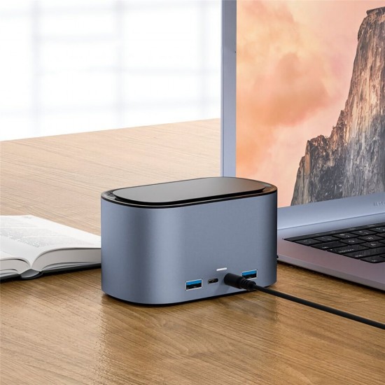 R39 12-in-1 USB-C Hub M.2 SSD Enclosure Support 2TB USB3.0+Gigabit Ethernet+HD+DP+HOST+PD Multi-functional Docking Station R39 12-in-1 USB-C Hub M.2 SSD Enclosure Support 2TB USB3.0+Gigabit Ethernet+HD+DP+HOST+PD Multi-functional Docking Station