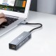 ZH19 Aluminum Alloy Type-C to 3-Port USB 3.0 + 1000Mbps Gigabit RJ45 Hub