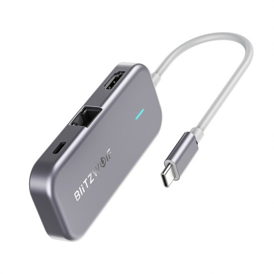BW-TH10 6-in-1 USB-C Data Hub 6 Ports USB3.0 Docking Station Type-C PD Charging USB Adapter Converter