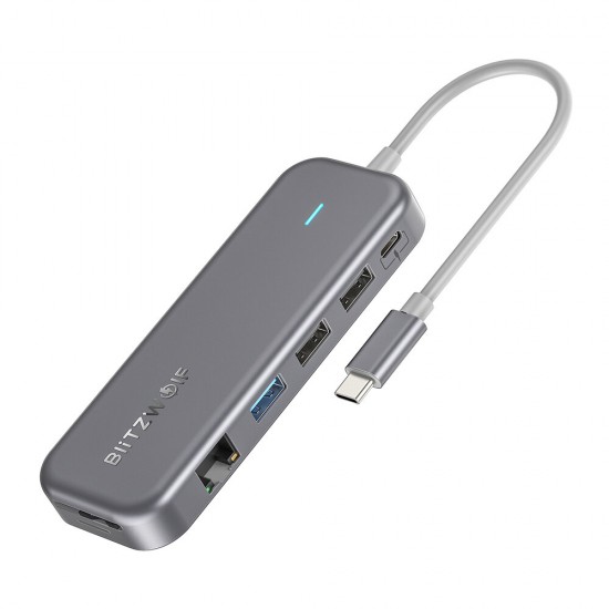 11-in-1 USB-C Data Hub with Dual 4K@30Hz HDMI Ports 1080P VGA Port RJ45 LAN SD TF Card Slots Up to 100W Type-C PD Charging