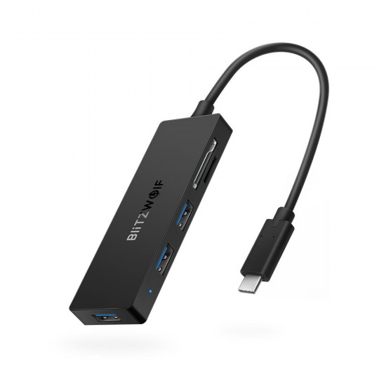 BW-TH4 5-in-1 Type-C to 3-Port USB 3.0 SD TF Card Reader Data Hub