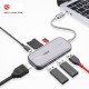 BW-TH5 7 in 1 USB-C Data Hub with 3-Port USB 3.0 TF Card Reader USB-C PD Charging 4K Display USB Hub for MacBooks Notebooks Pros