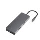 HC901A Type-C 9 in 1 Multifunction USB Hub SD/TF Card Reader RJ45 3.5mm Audio Port with Type-C PD Interface Adapter