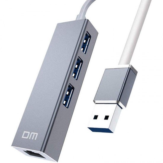 DM CHB012 3 ports USB3.0 Hub 5Gbps 100M Network Port RJ45 Adapter USB Hub for Mobile Phones Tablets DM CHB012 3 ports USB3.0 Hub 5Gbps 100M Network Port RJ45 Adapter USB Hub for Mobile Phones Tablets