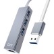 DM CHB012 3 ports USB3.0 Hub 5Gbps 100M Network Port RJ45 Adapter USB Hub for Mobile Phones Tablets DM CHB012 3 ports USB3.0 Hub 5Gbps 100M Network Port RJ45 Adapter USB Hub for Mobile Phones Tablets