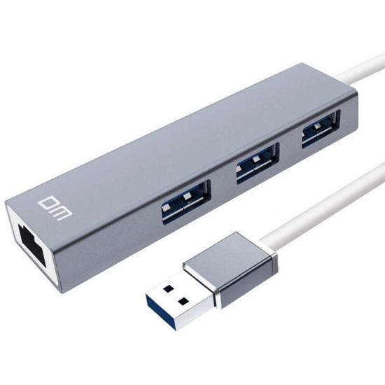 DM CHB012 3 ports USB3.0 Hub 5Gbps 100M Network Port RJ45 Adapter USB Hub for Mobile Phones Tablets DM CHB012 3 ports USB3.0 Hub 5Gbps 100M Network Port RJ45 Adapter USB Hub for Mobile Phones Tablets