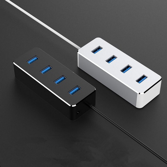 GNS-S01 4 Ports USB3.0 Hub with 3.5MM Power Supply Interface USB Hub Extender Extension Connector Adapter for PC Laptop Tablet