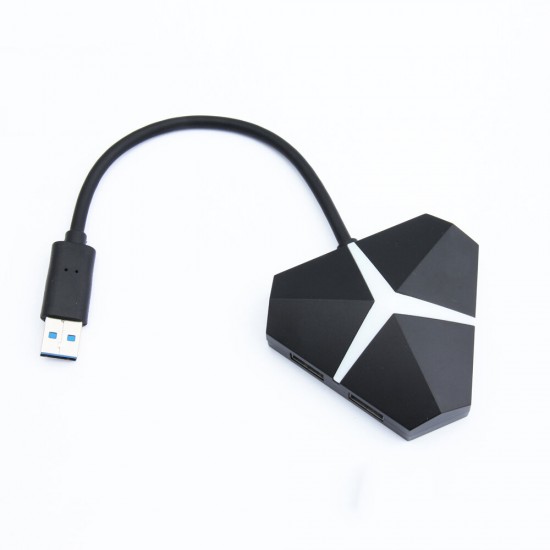 Hot-Swappable USB Hub Triangle Colorful RGB Light USB3.0 Splitter Adapter USB Data Docking Station for Computer Tablet Mobile Phones