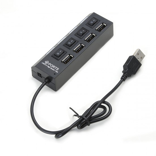 4/7 Ports USB Hub USB 2.0 Splitter Adapter for Notebook/Tablet Computer PC High Speed USB Hubs with independent Power Switch Hub Extender