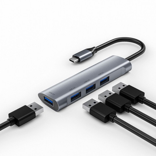 Type C to USB 3.0 Splitter 4port USB3.0 Hub 4-in-1 Docking Station Adapter 5Gbps Converter UHB02